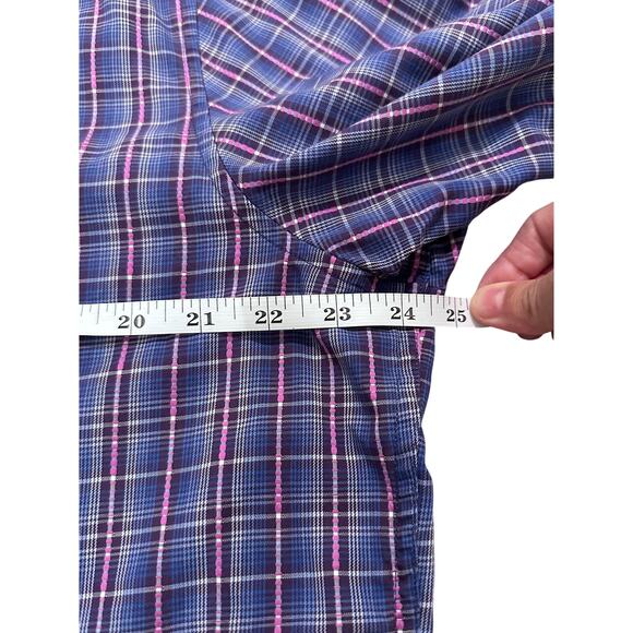 Robert Graham Plaid Classic Fit Blue Pink Cotton Long Sleeve Shirt, XL - Picture 4 of 10